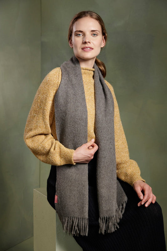 Chalina Texas De Baby Alpaca Color Gris Oscuro