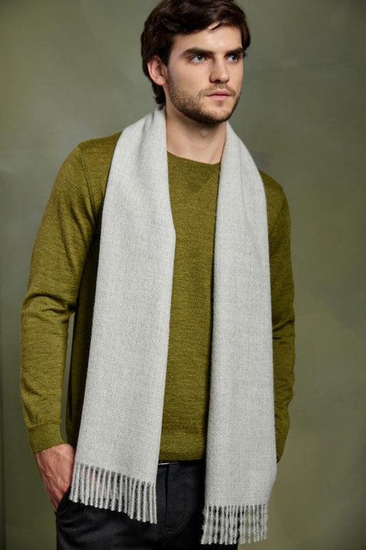 Chalina Texas De Baby Alpaca Color Gris Claro