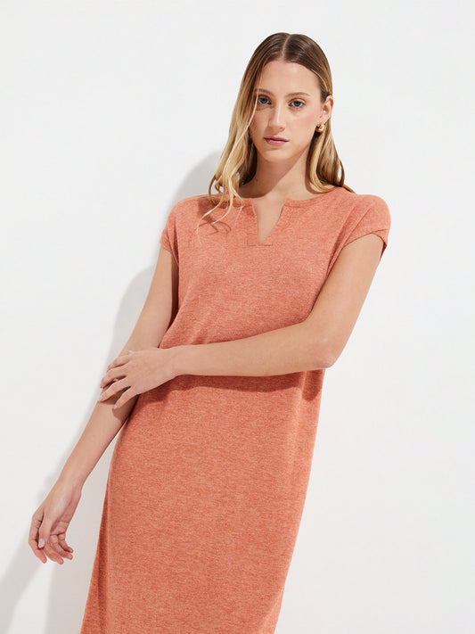 Robe Uresti En Coton Couleur Orange