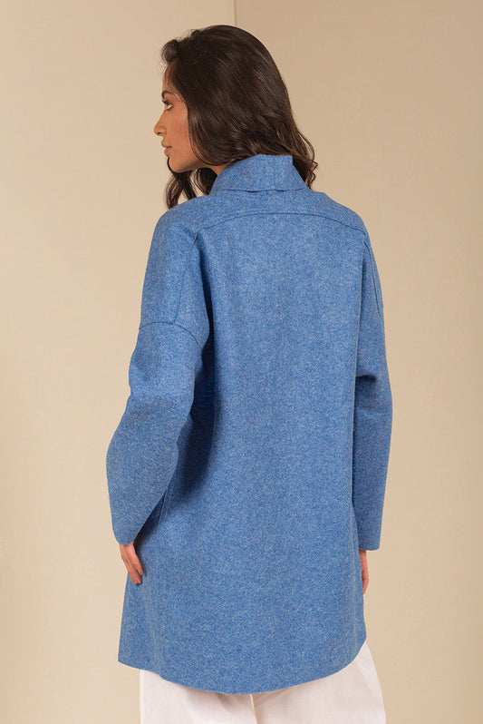 Manteau Panama en Alpaga & Laine Couleur Delfos