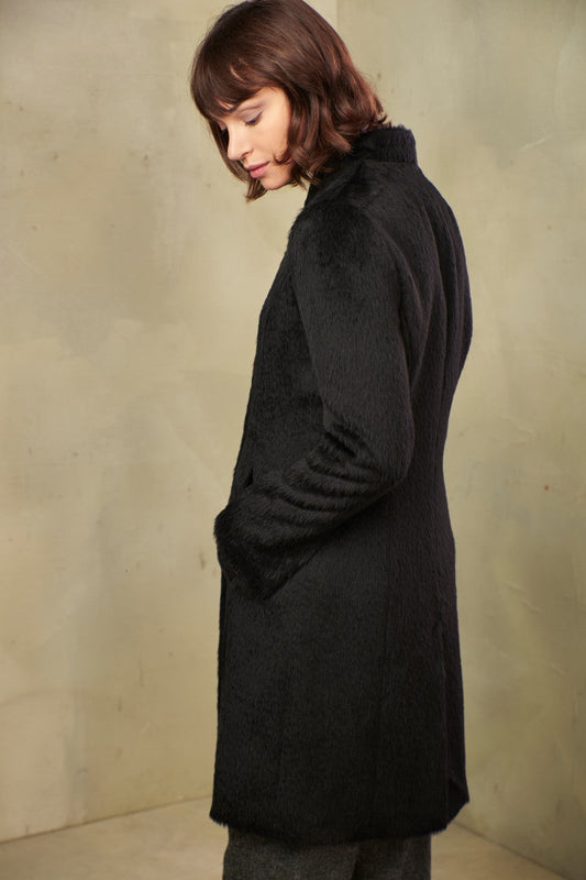 Manteau Theory en Alpaga Suri Couleur Black