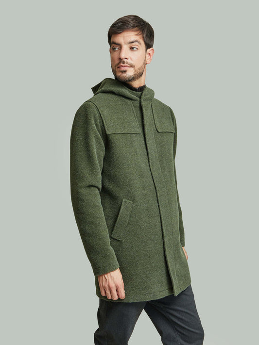 Manteau Yared En Laine Couleur Vert