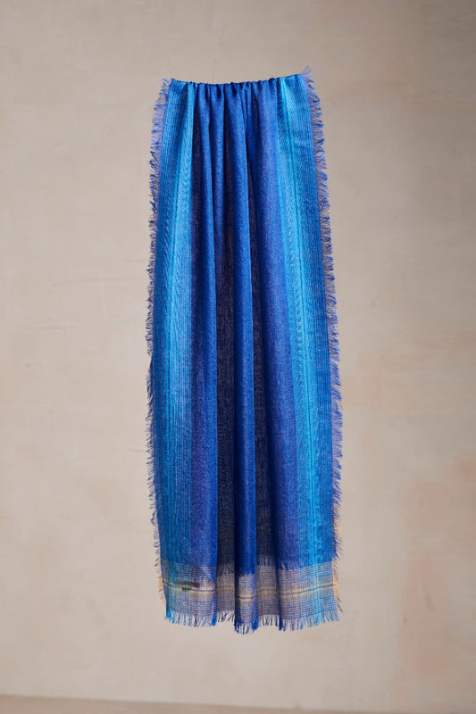 Étole Pago en Baby Alpaga Couleur Bleu