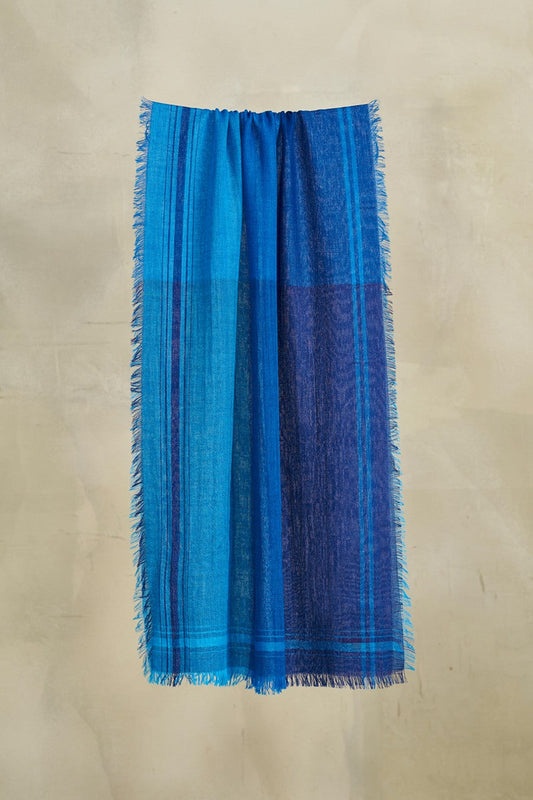 Étole Rincon en Baby Alpaga Couleur Bleu