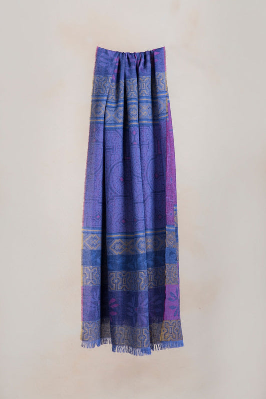 Étole Ratik en Baby Alpaga Couleur Bleu