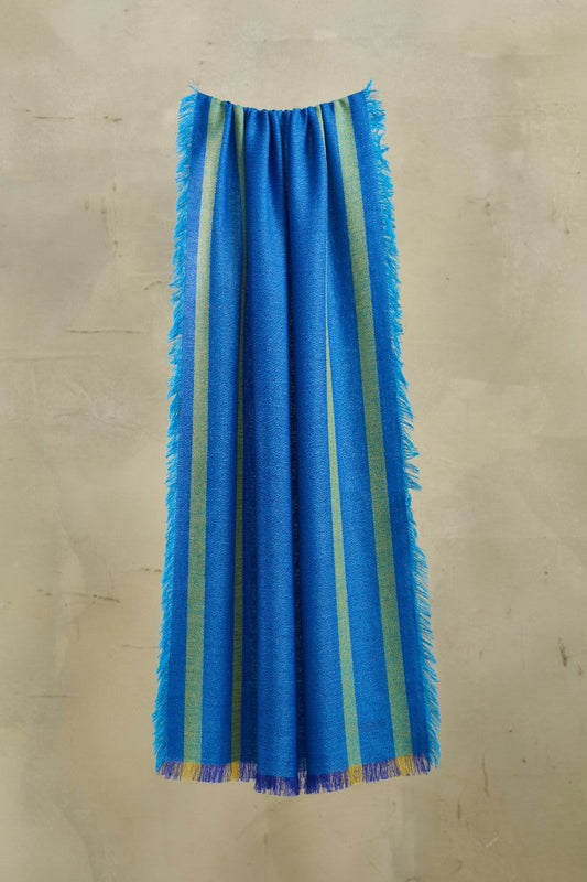 Étole Rina en Baby Alpaga Couleur Bleu