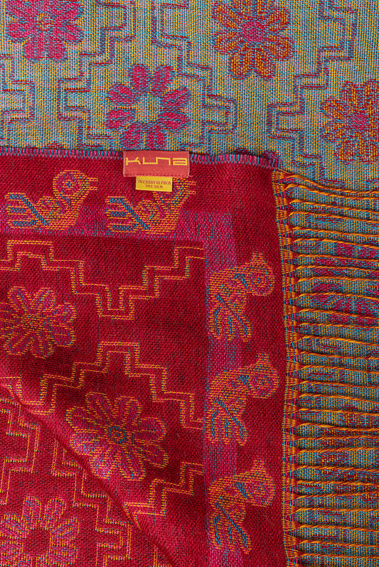 Étole Nazca - 7 en Baby Alpaga Couleur rouge