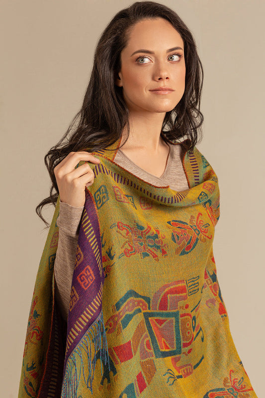 Étole Nazca - 9 en Baby Alpaga Couleur Morado
