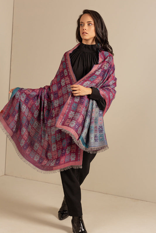 Estola Nazca - 26 De Royal Alpaca & Seda Color Celeste