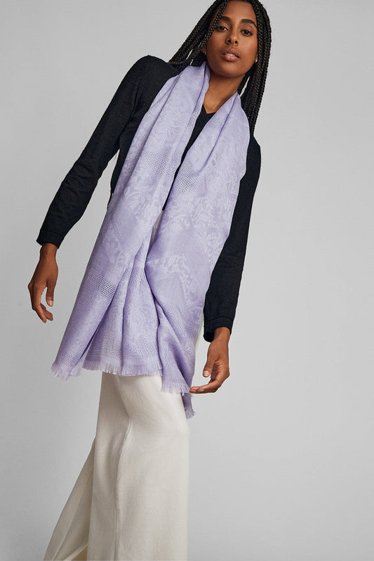 Étole Varsallo en Baby Alpaga Couleur Lila