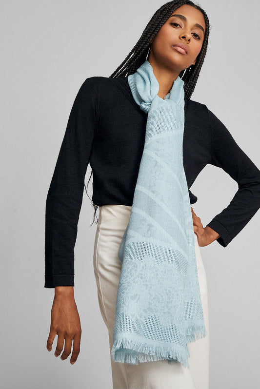 Étole Varsallo en Baby Alpaga Couleur Baby Blue