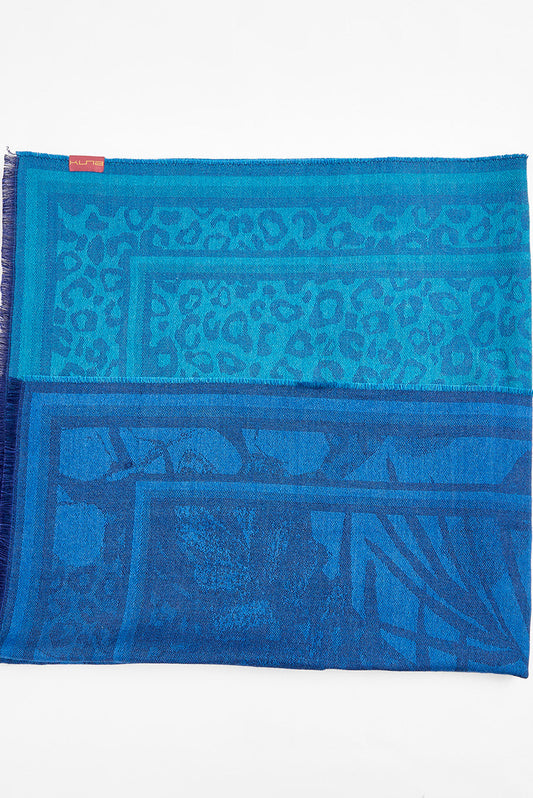Étole Wuttenberg en Baby Alpaga & Soie Couleur Bleu