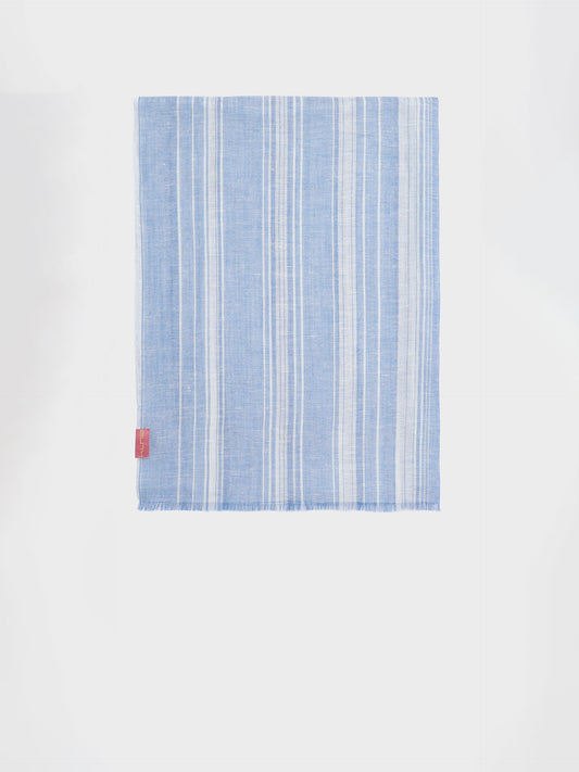 Étole Yoga En Lin Couleur Bleu