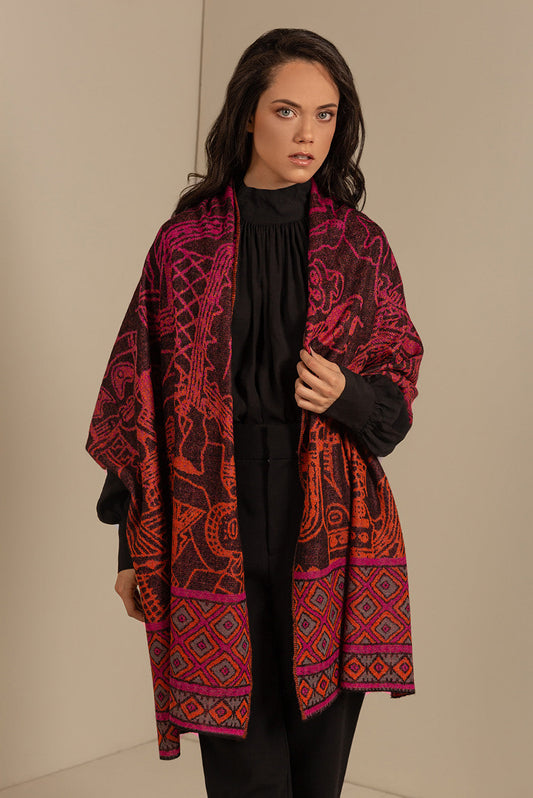 Étole Nazca - 51 en Baby Alpaga Couleur rouge