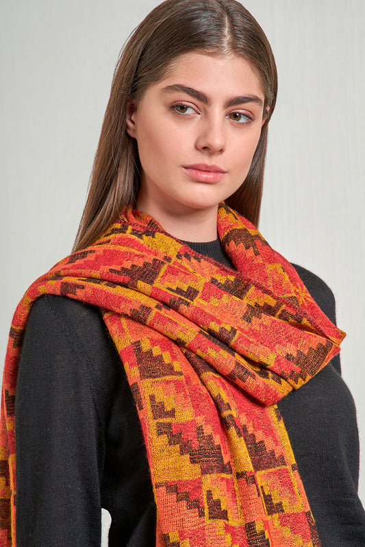 Étole Nazca - 50 en Baby Alpaga Couleur rouge