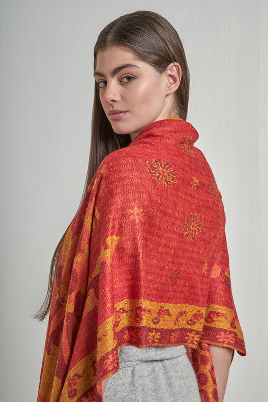 Étole Nazca - 49 en Baby Alpaga Couleur rouge