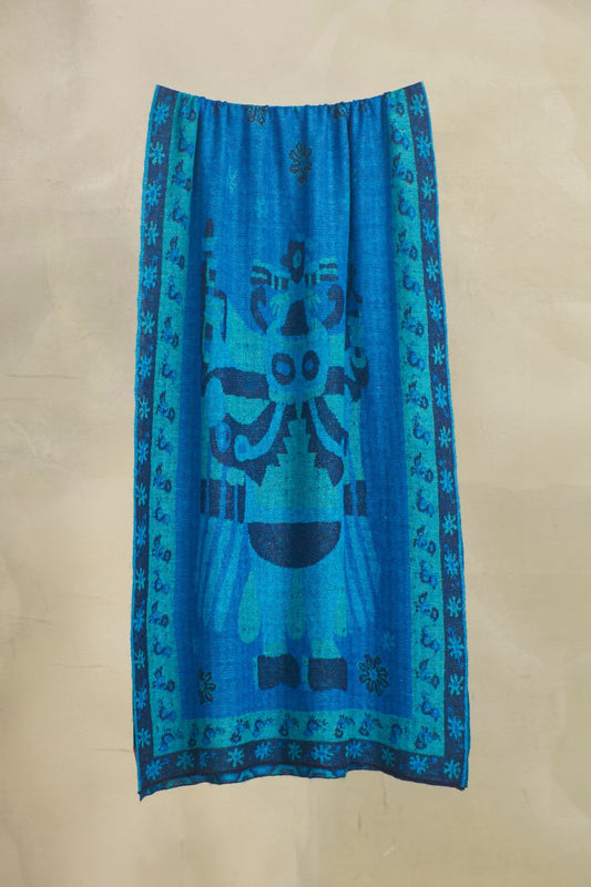 Étole Nazca - 49 en Baby Alpaga Couleur Bleu