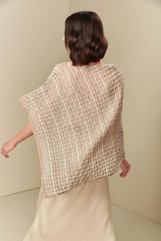 Poncho Tanzania en Baby Alpaga Couleur Natural