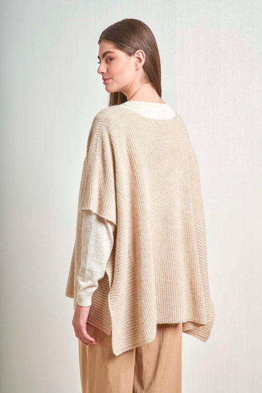 Poncho Umpala De Baby Alpaca Color Mastic