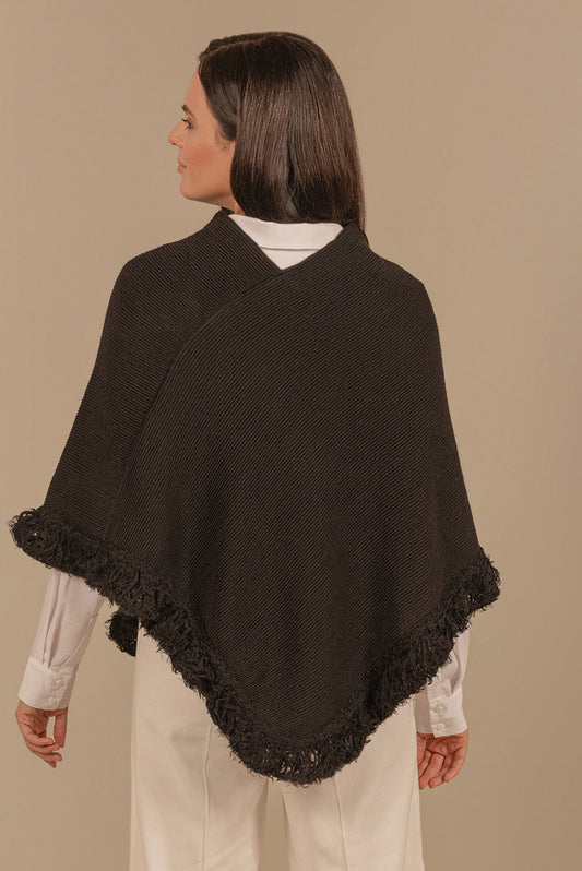 Poncho Ufficio De Baby Alpaca Color Negro