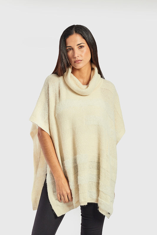 Poncho Wannabe De Baby Alpaca Color Ecru