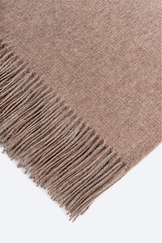 Plaid Kuna en Alpaga Recyclé Couleur Marron Clair