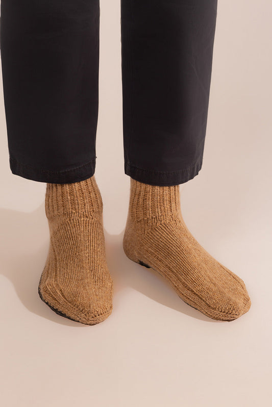 Pantoufles Ullivista en Baby Llama & Laine Couleur Beige & Grey