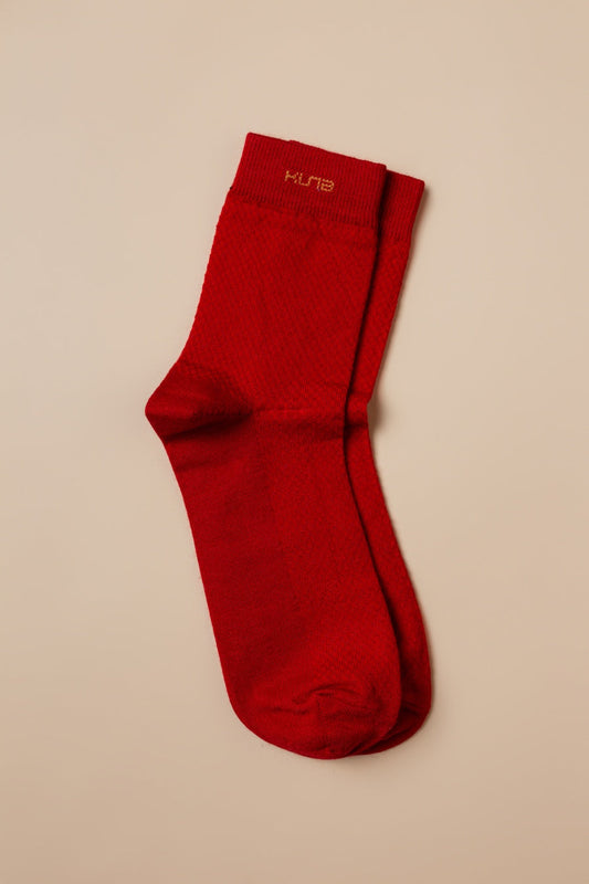 Chaussettes Ruso en Baby Alpaga Couleur rouge