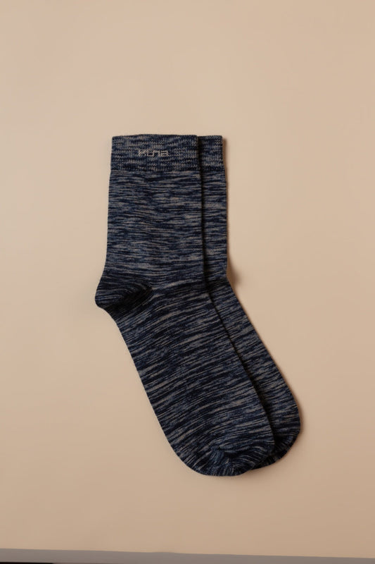 Chaussettes Rigolo en Baby Alpaga Couleur Bleu Jaspeado