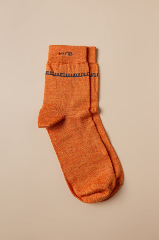 Chaussettes Route en Baby Alpaga Couleur Melon