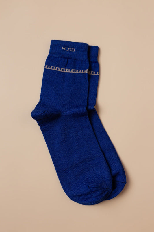 Chaussettes Route en Baby Alpaga Couleur Bleuino