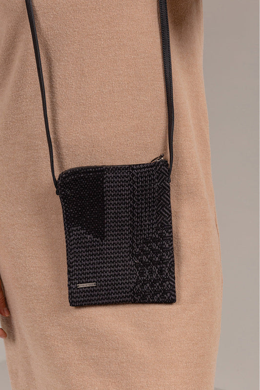 Porta Celular Urlaub en Laine & Coton Couleur Noir & Gris