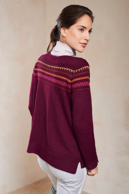 Suéter Sallali De Baby Alpaca Color Burgundy