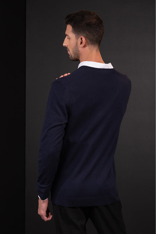 Pull Bemol en Guanaco & Laine Couleur Navy