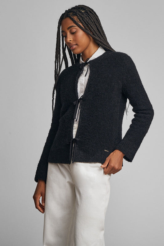 Cardigan White en Alpaga Couleur Black