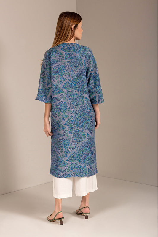 Kimono Udovic en Baby Alpaga Couleur Bleu