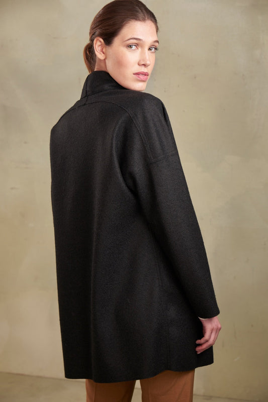 Manteau Panama en Alpaga & Laine Couleur Black