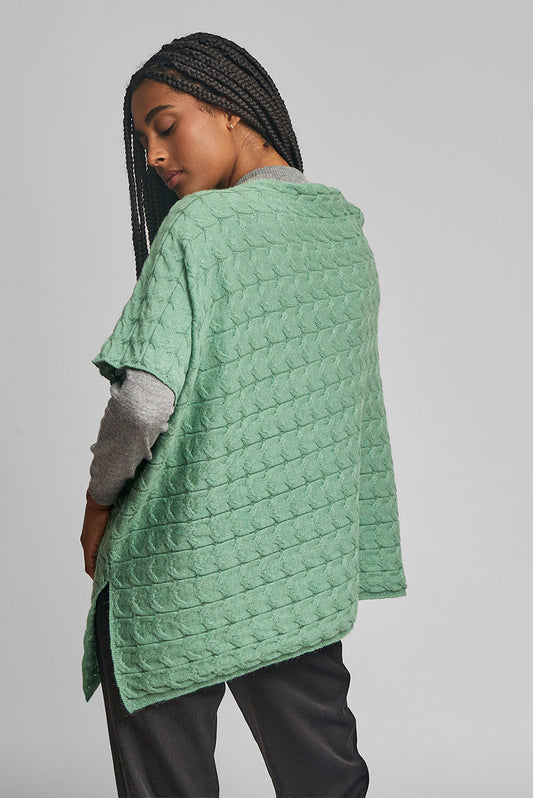 Poncho Willow en Baby Alpaga Couleur Basil