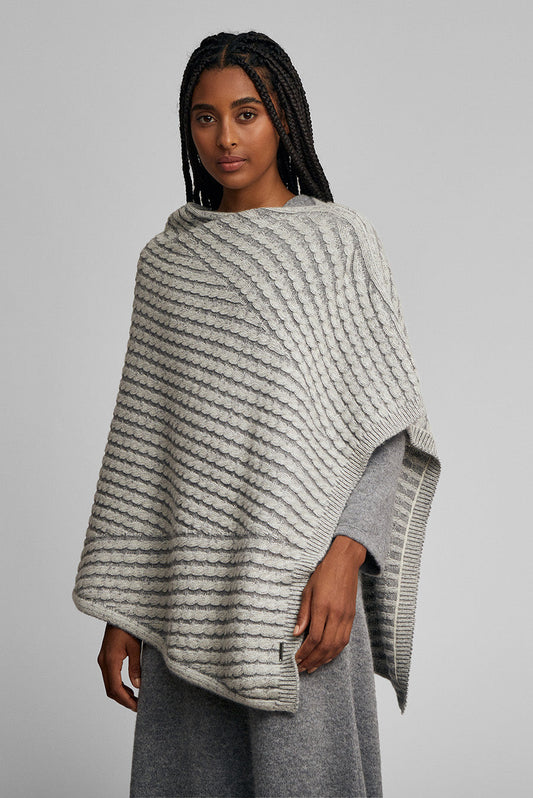 Poncho Wonder en Baby Alpaga Couleur Ecru&Nuage